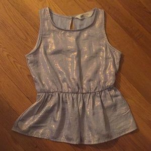 Girl's Iridescent Grey/Pink Top, 8-9
